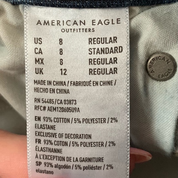 American Eagle Hi-rise, flare, distressed, blue jeans. - Picture 3 of 3